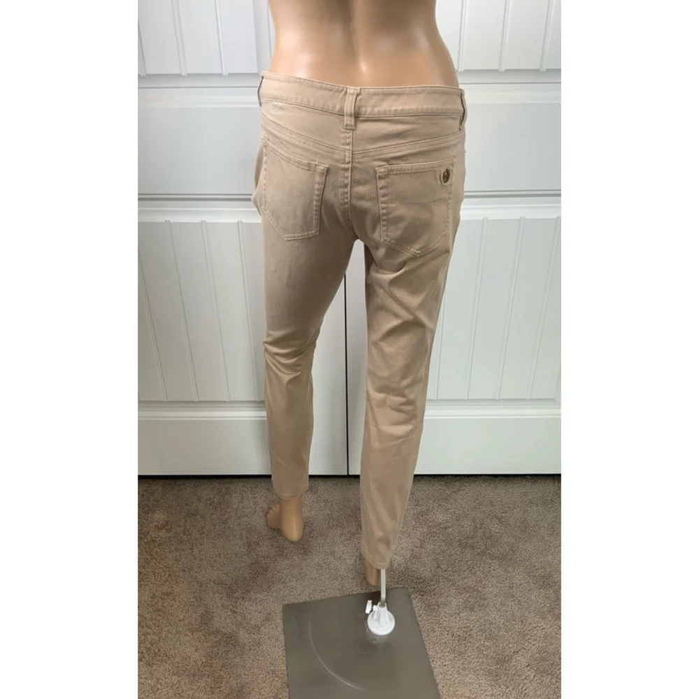 Michael Kors Women's Tan Gold Tone Hardware Cropped Pants Size 2 Preppy Academia
